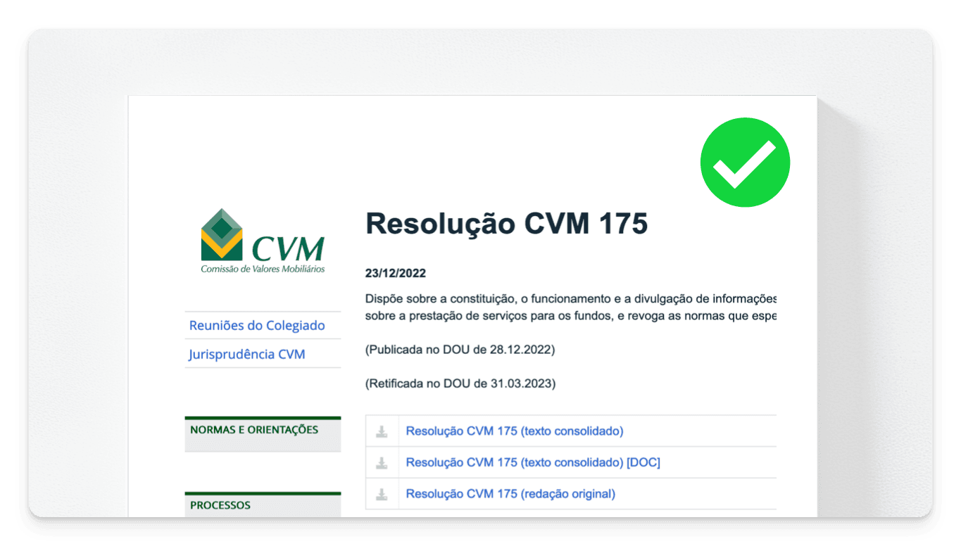 Conformidade CVM 175 e trilha de auditoria